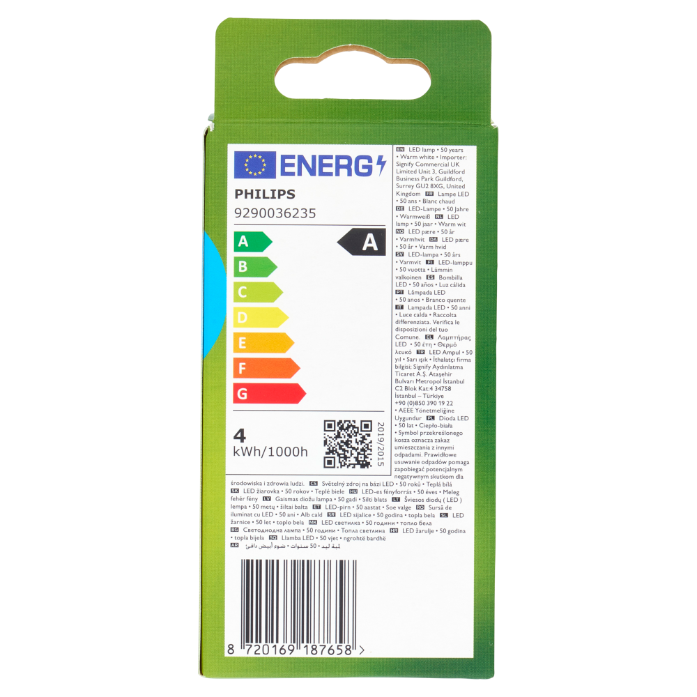 Philips LED Goccia Vetro Filam 60W E27 2700K Non-Dim Classe A