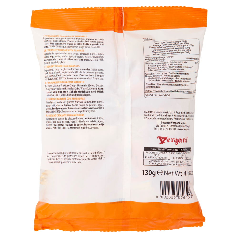 Vergani Torroncini Friabili alla mandorla 130 g