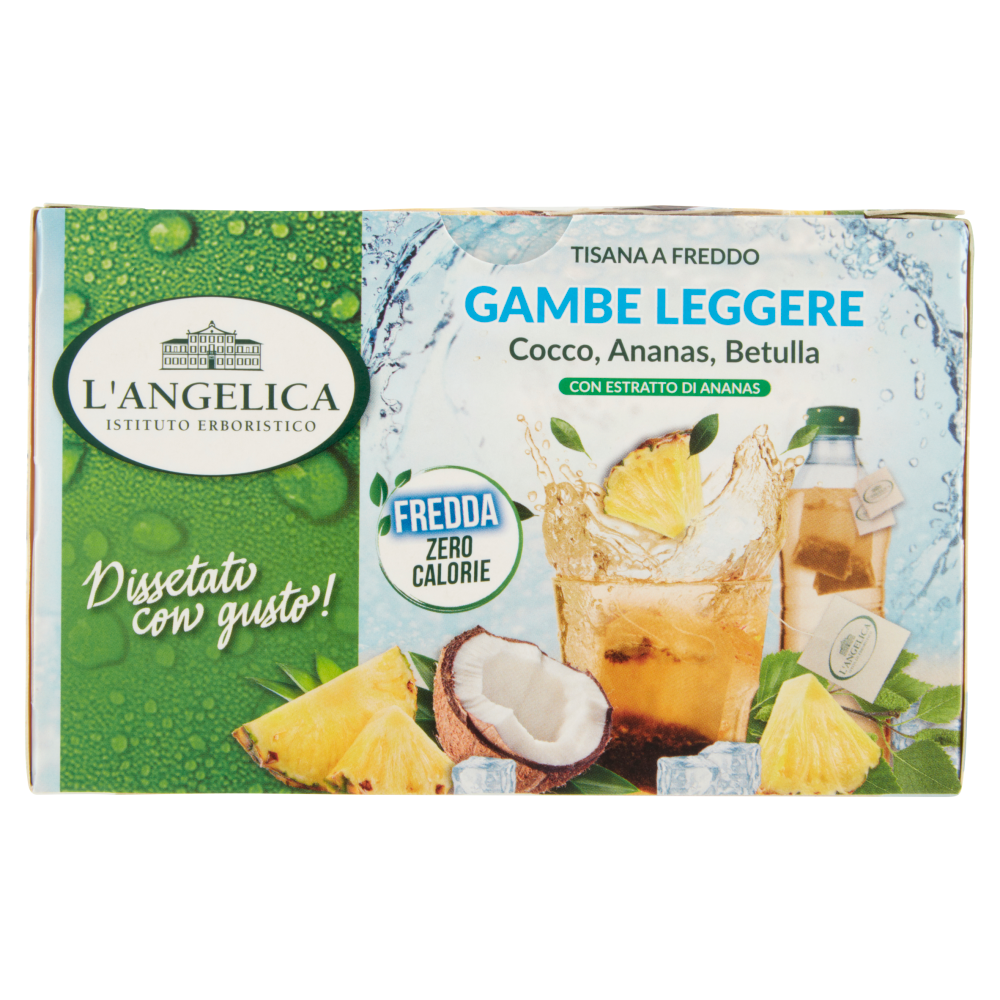 L'Angelica Tisana a Freddo Gambe Leggere Cocco, Ananas, Betulla 18 Filtri 36 g