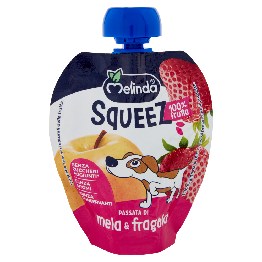 Melinda Squeez 100 % frutta Passata di mela & fragola 90 g