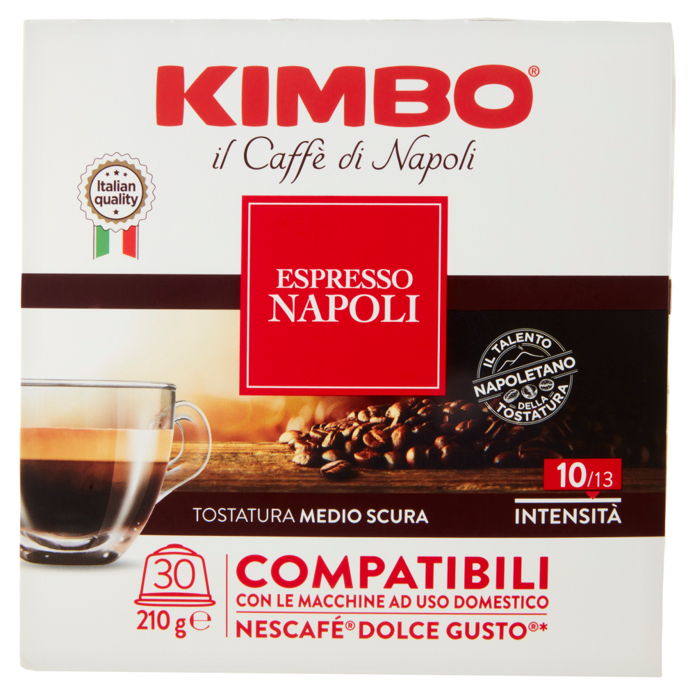 Kimbo Espresso Napoli Capsule Compatibili con le Macchine Nescafé Dolce Gusto* 30 x 7 g