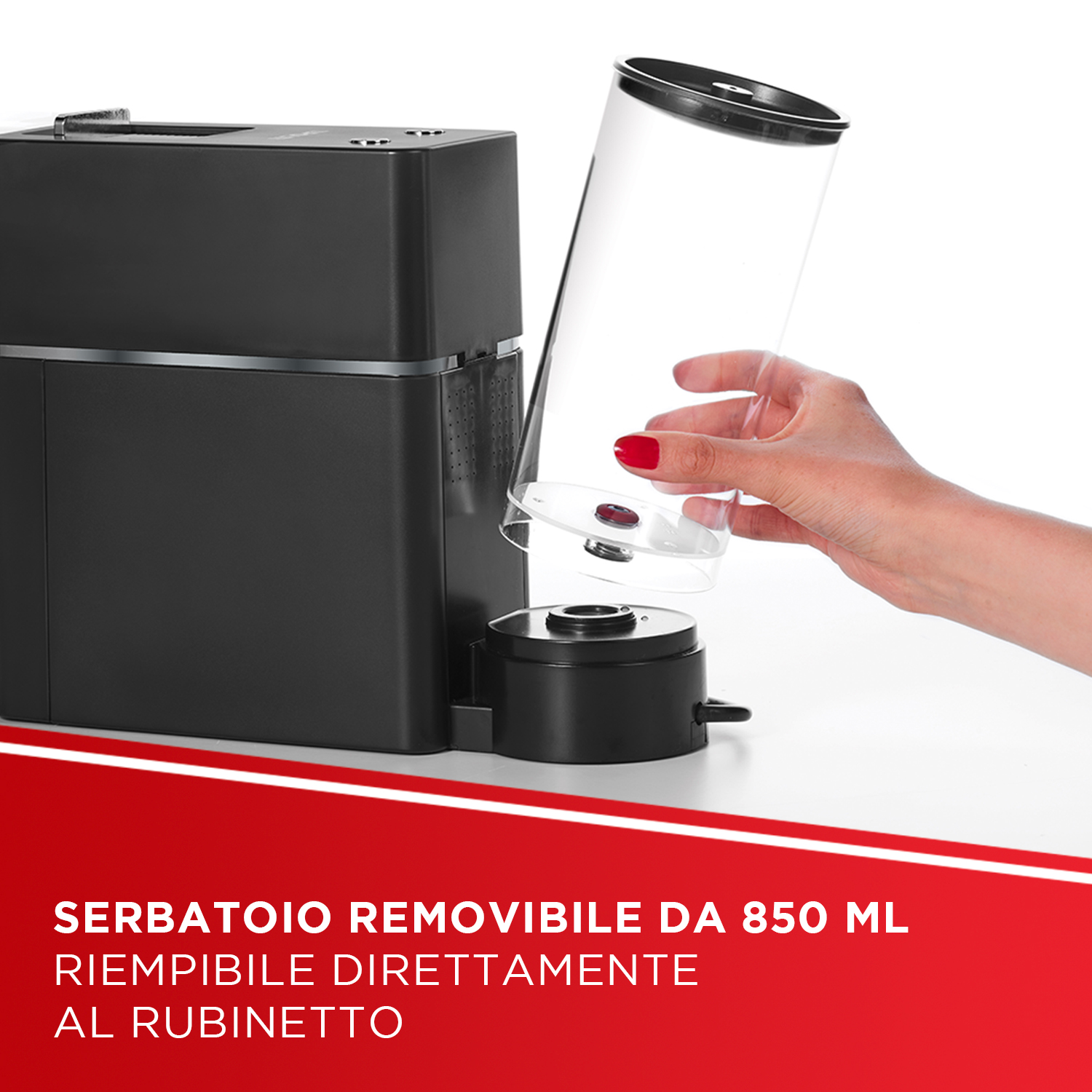 Polti Coffea S18B, macchina da caff&egrave; a cialde E.S.E. da 44 m con espulsione automatica delle cialde nell'apposito cassetto, serbatoio removibile da 0,85 l