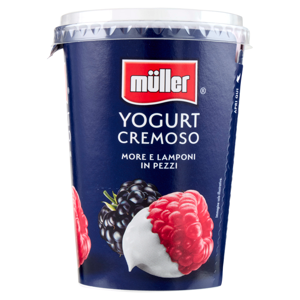 müller Yogurt Cremoso More e Lamponi in Pezzi 500 g