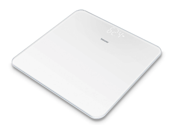 Beurer GS 225, Bilancia Pesapersone in Vetro con Display LED Magic, Colore Bianco