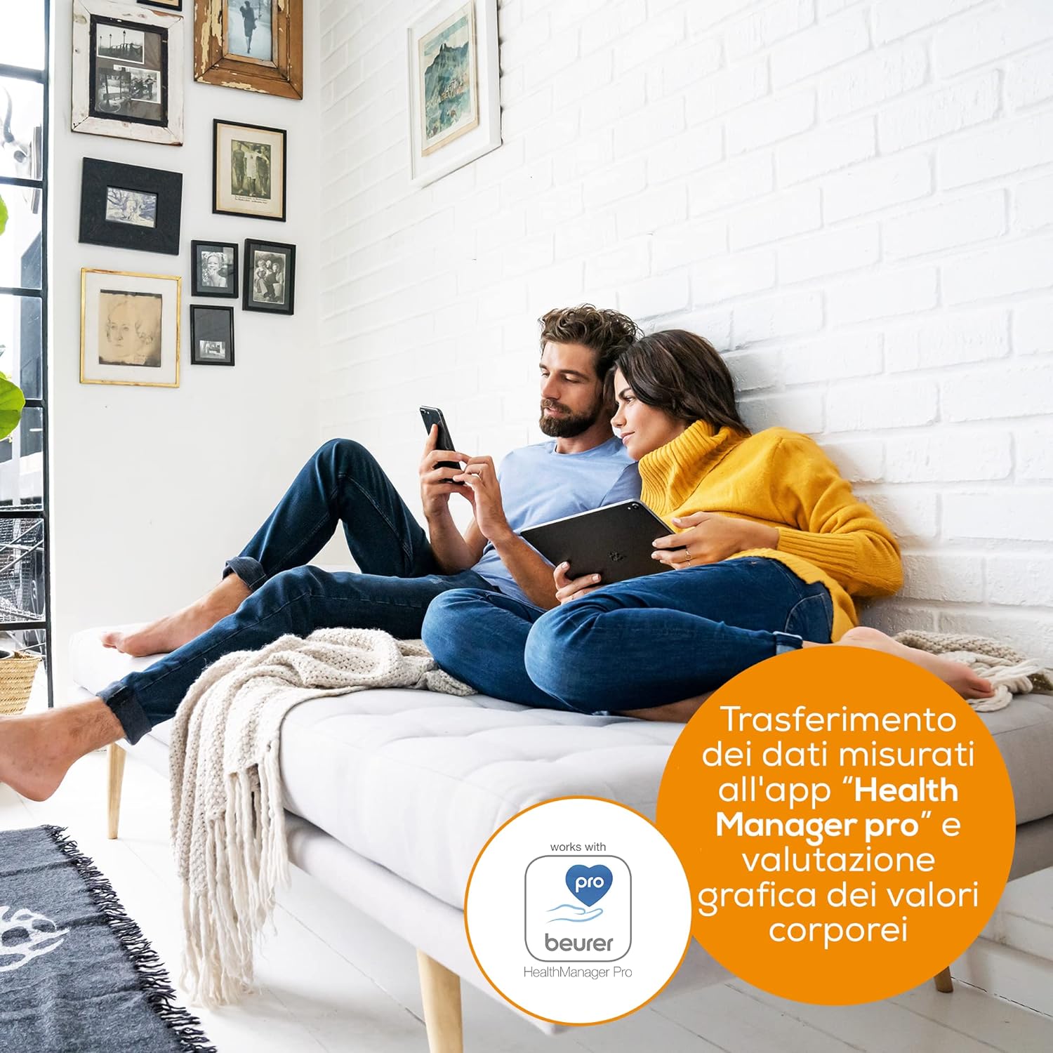 Beurer BF 880 Bilancia diagnostica WIFI e Bluetooth digitale con app, determinazione e analisi dei valori corporei, misurazione della percentuale di grasso corporeo e muscolare, max 180 kg