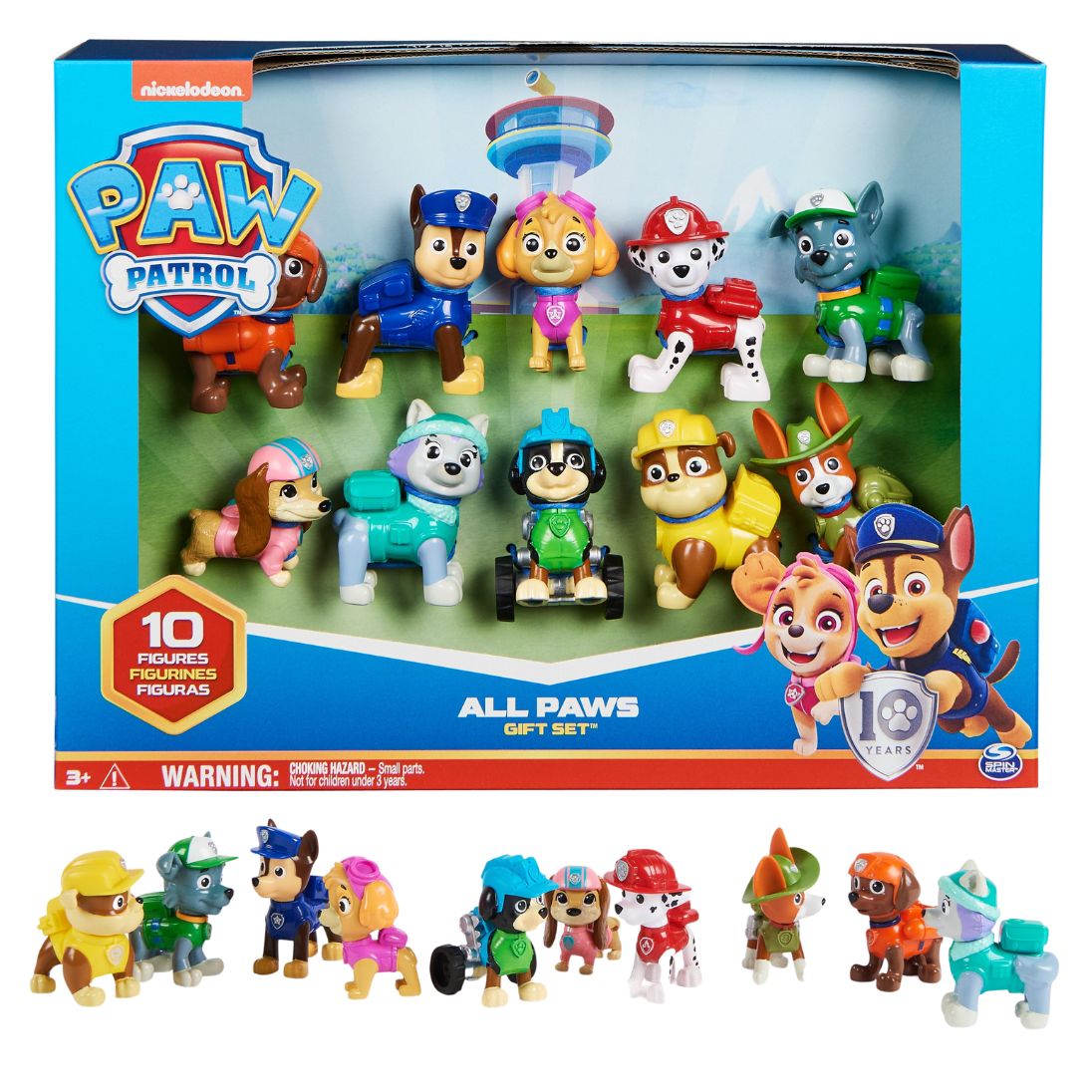 PAW Patrol , Confezione Regalo Anniversario 10 Anni, Personaggi Collezione, 10 Cuccioli Inclusi, Giochi Bambini, 3+ Anni