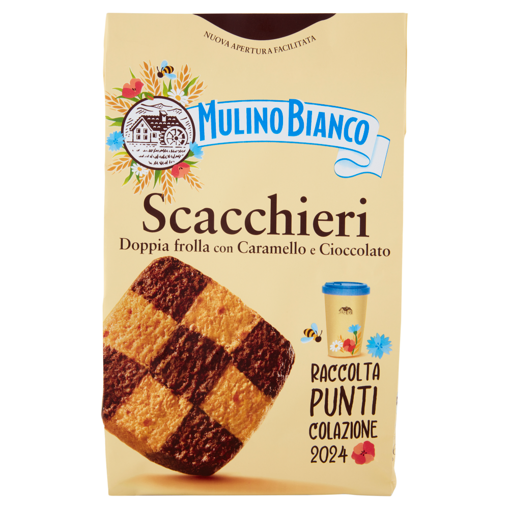 Mulino Bianco Biscotti Scacchieri Frolla con Caramello e Cioccolato 300g