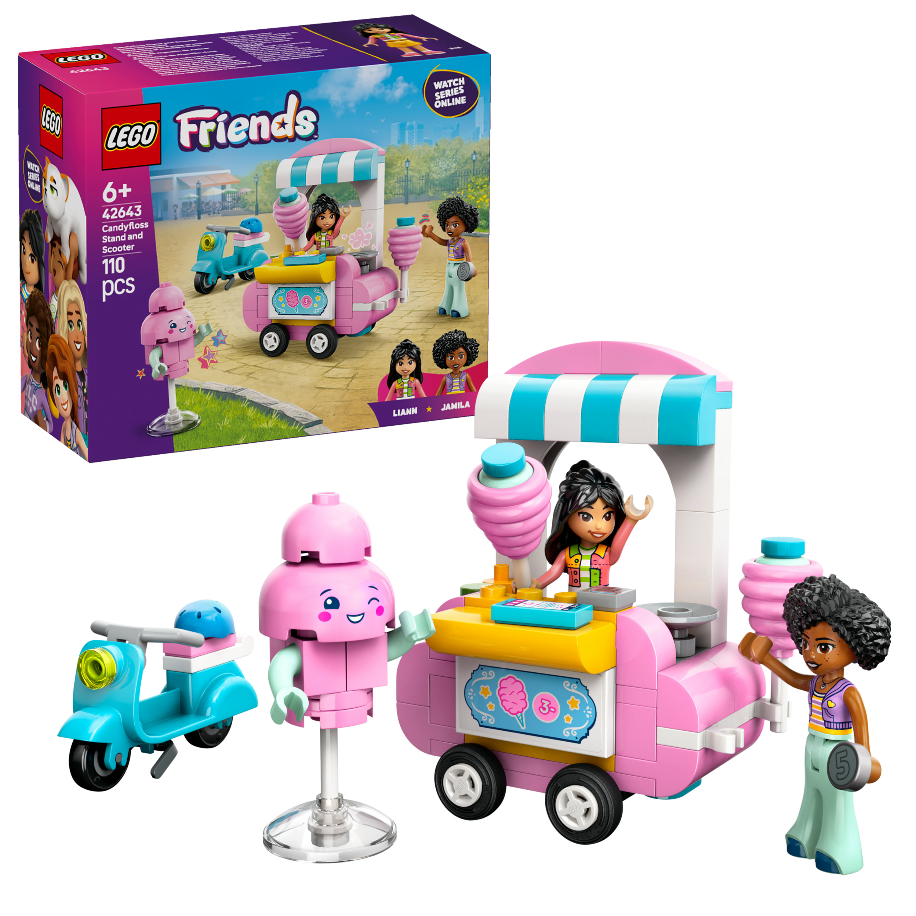 LEGO Friends Bancarella di zucchero filato e scooter