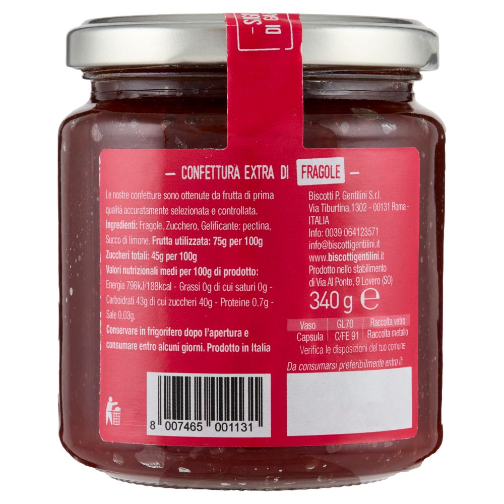 Gentilini Confettura Extra di Fragole 340 g