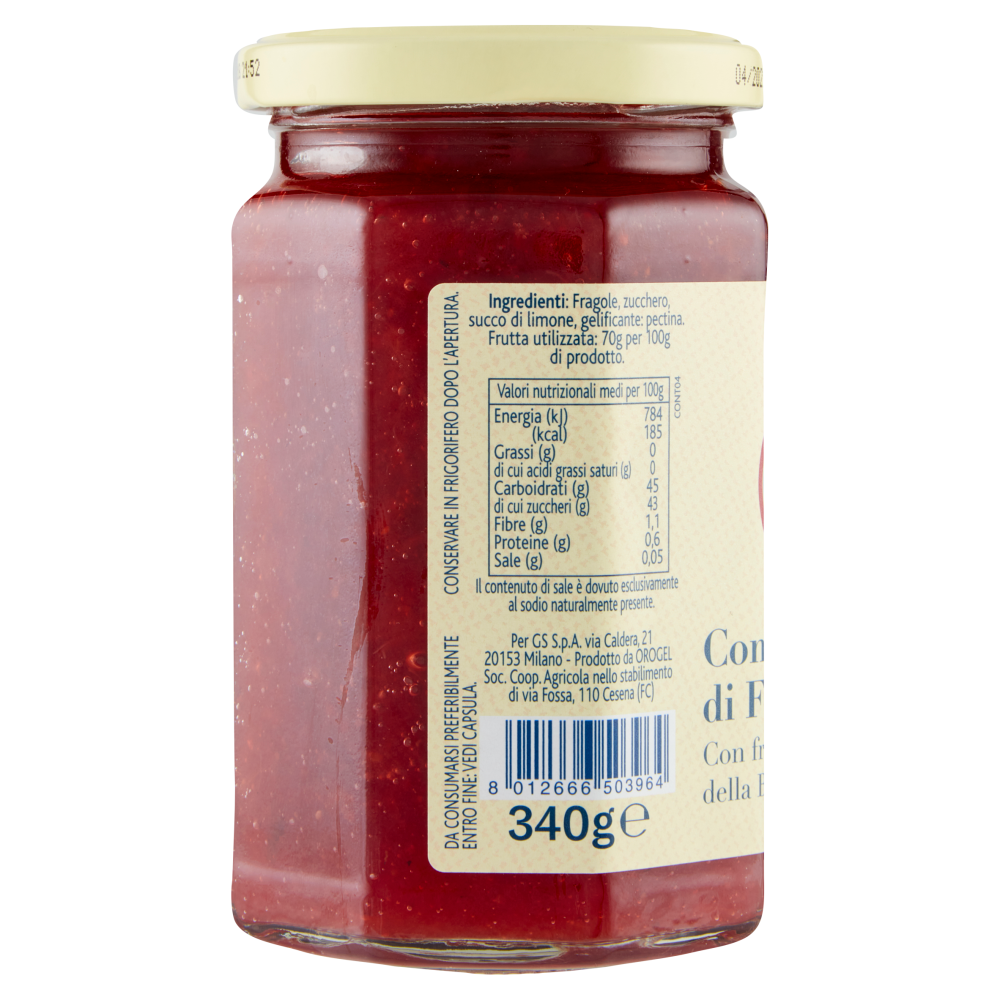 Terre d'Italia Confettura Extra di Fragole con fragole della Basilicata 340 g