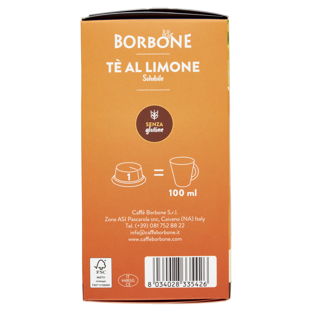 Borbone Tè al Limone Solubile Compatibile Lavazza* A Modo Mio* 16 Capsule 16 x 9 g