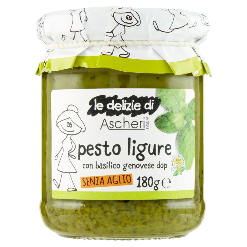 le delizie di Ascheri 1960 pesto ligure con basilico genovese dop Senza Aglio 180 g