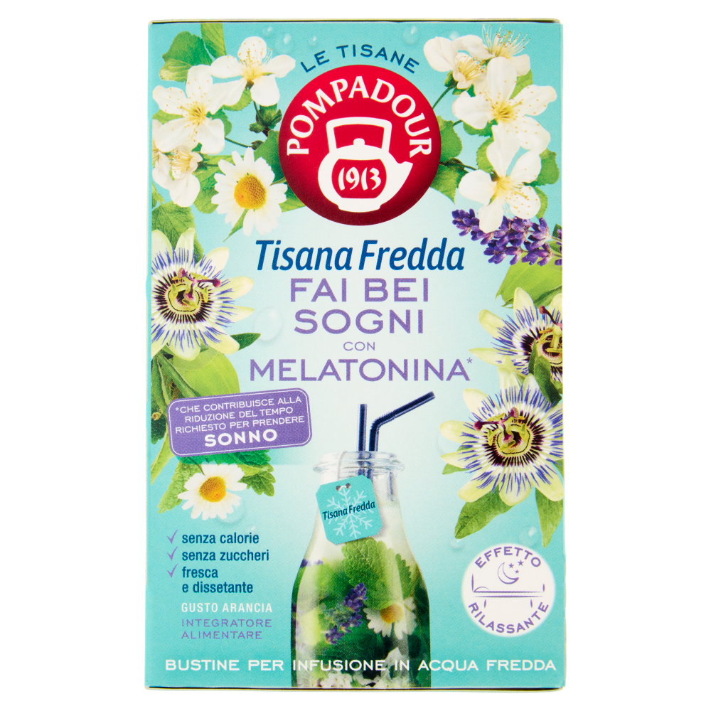 Pompadour Le Tisane Tisana Fredda Fai Bei Sogni con Melatonina* 18 x 2,5 g