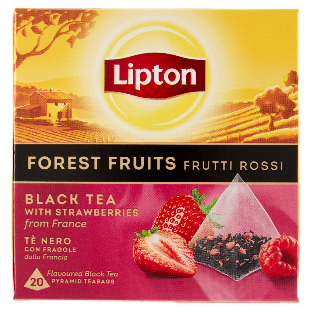 Lipton Frutti Rossi T&egrave; Nero con Fragole 20 Pyramid Teabags 30 g