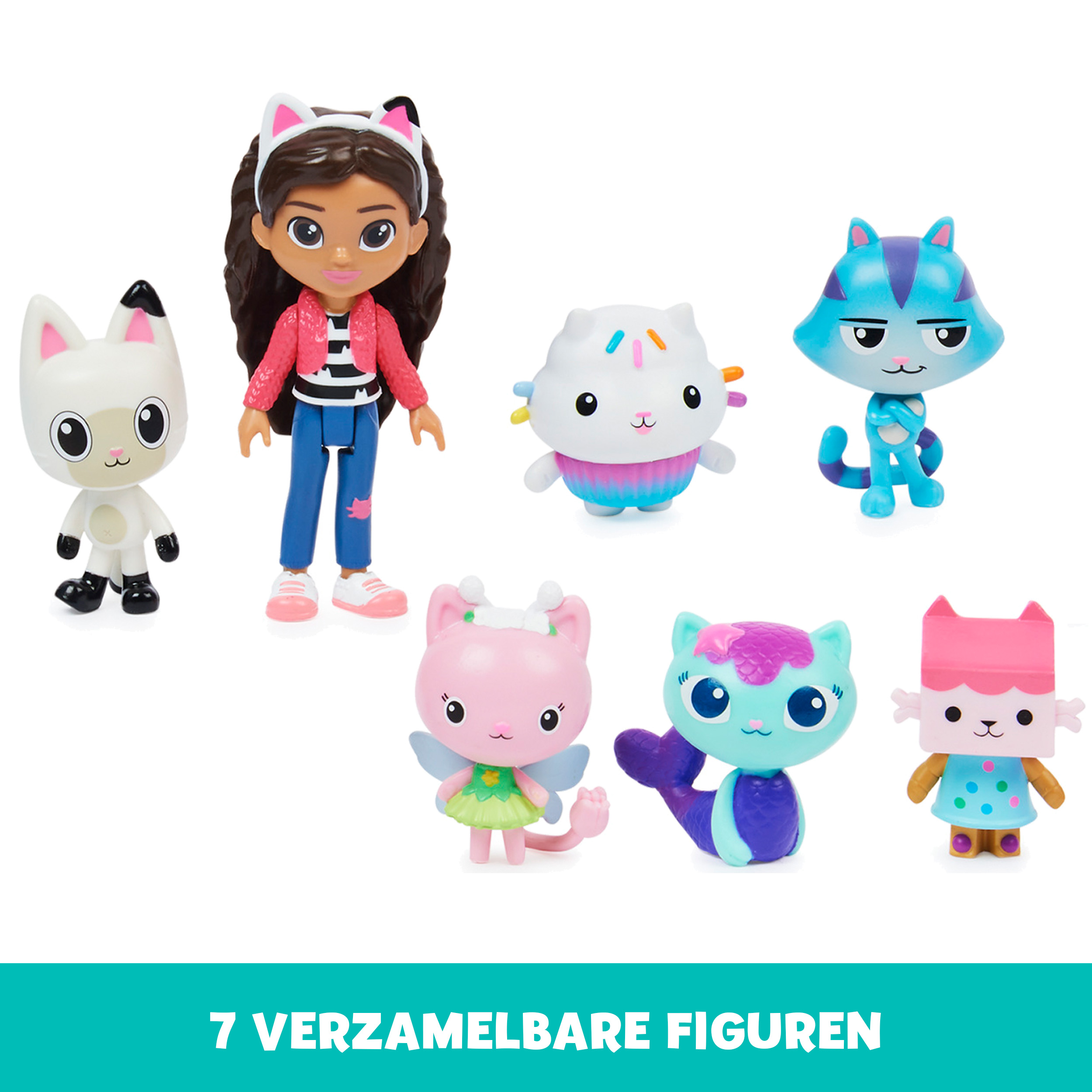 Gabby's Dollhouse , Confezione deluxe con Gabby e gattini, 7 personaggi di Gabby, giochi per bambini dai 3 anni in su