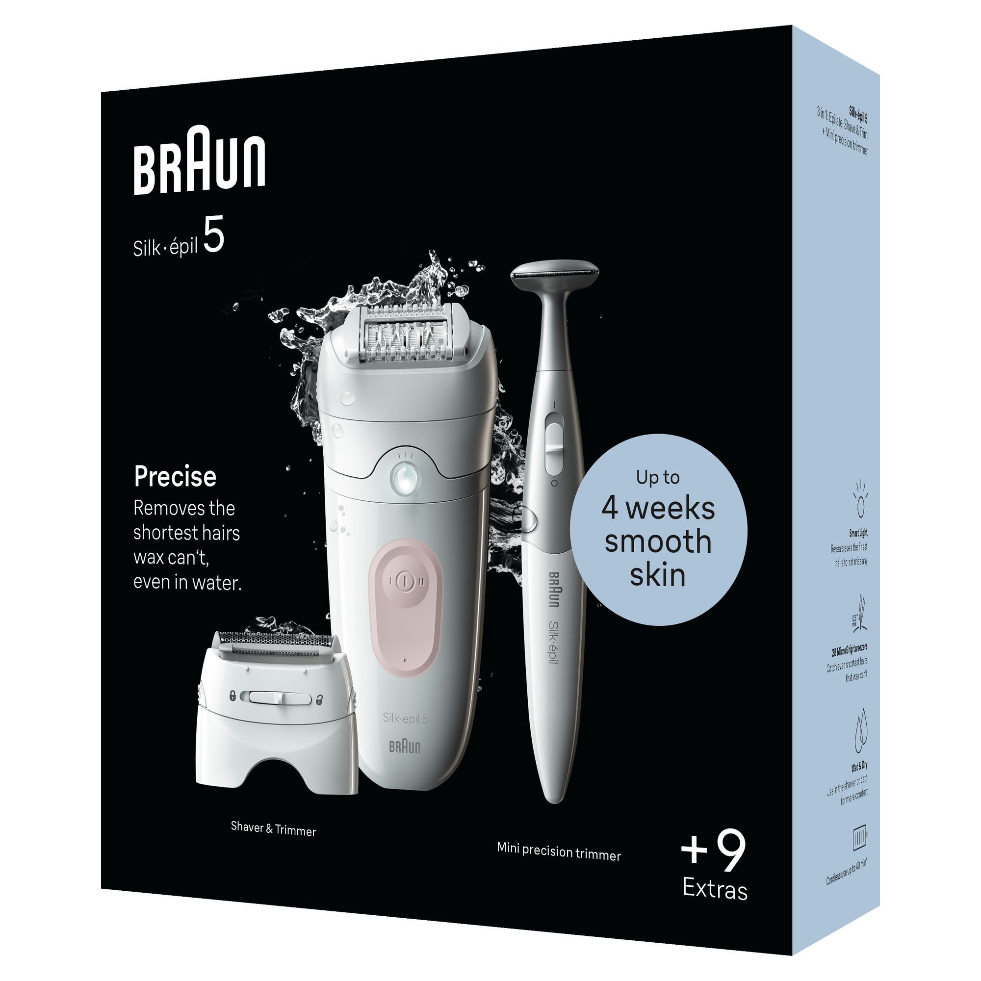 Braun Silk-&eacute;pil 5 5-230, Epilatore Elettrico Donna, Per Una Epilazione Semplice, Bianco/Rosa