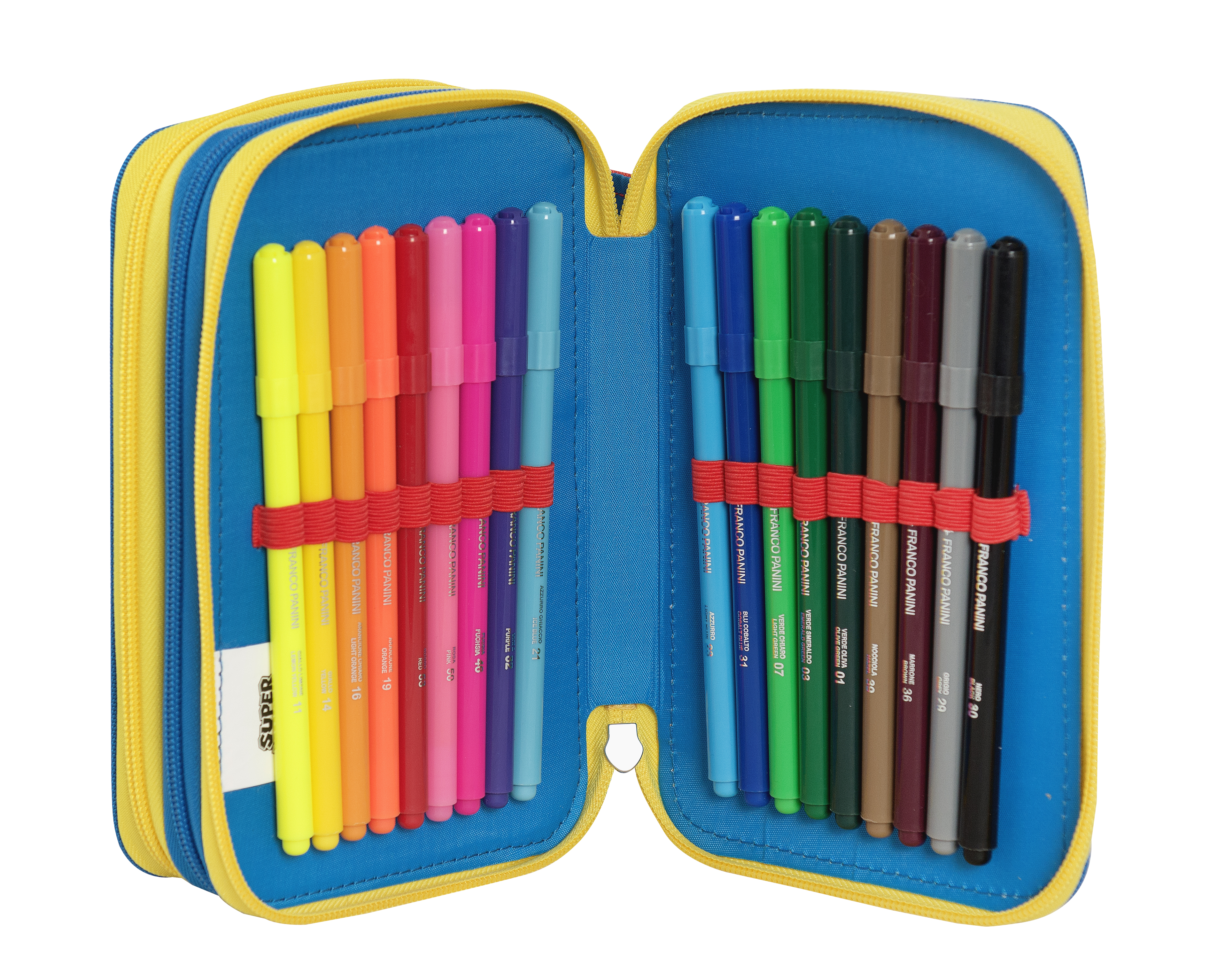 Carrefour 8058263193504 astuccio per matita Astuccio portamatite Blu, Rosso, Giallo