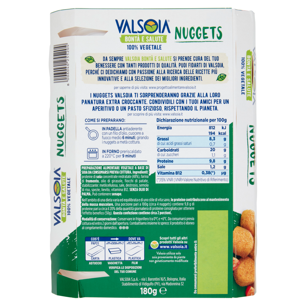 Valsoia Bont&agrave; e Salute Nuggets 180 g