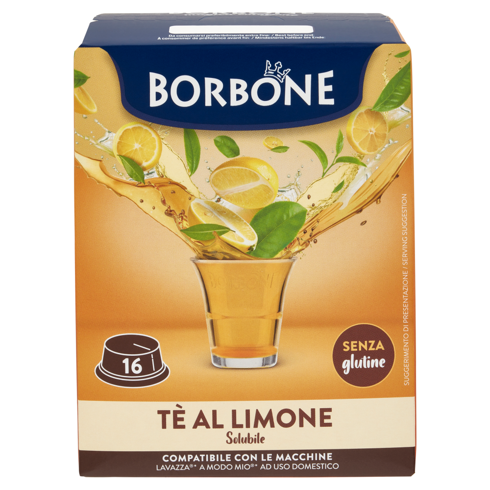 Borbone Tè al Limone Solubile Compatibile Lavazza* A Modo Mio* 16 Capsule 16 x 9 g