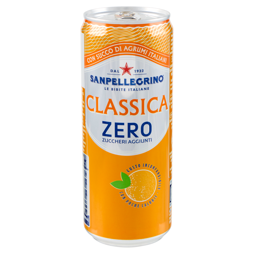 BIBITE SANPELLEGRINO, Bevande Gassate, Classica Zero, Lattina 33cl
