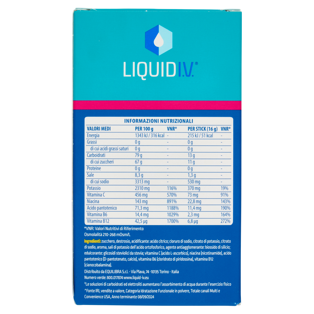 Liquid I.V. Hydration Multiplier Mix di Carboidrati ed Elettroliti in Polvere Frutto della Passione 