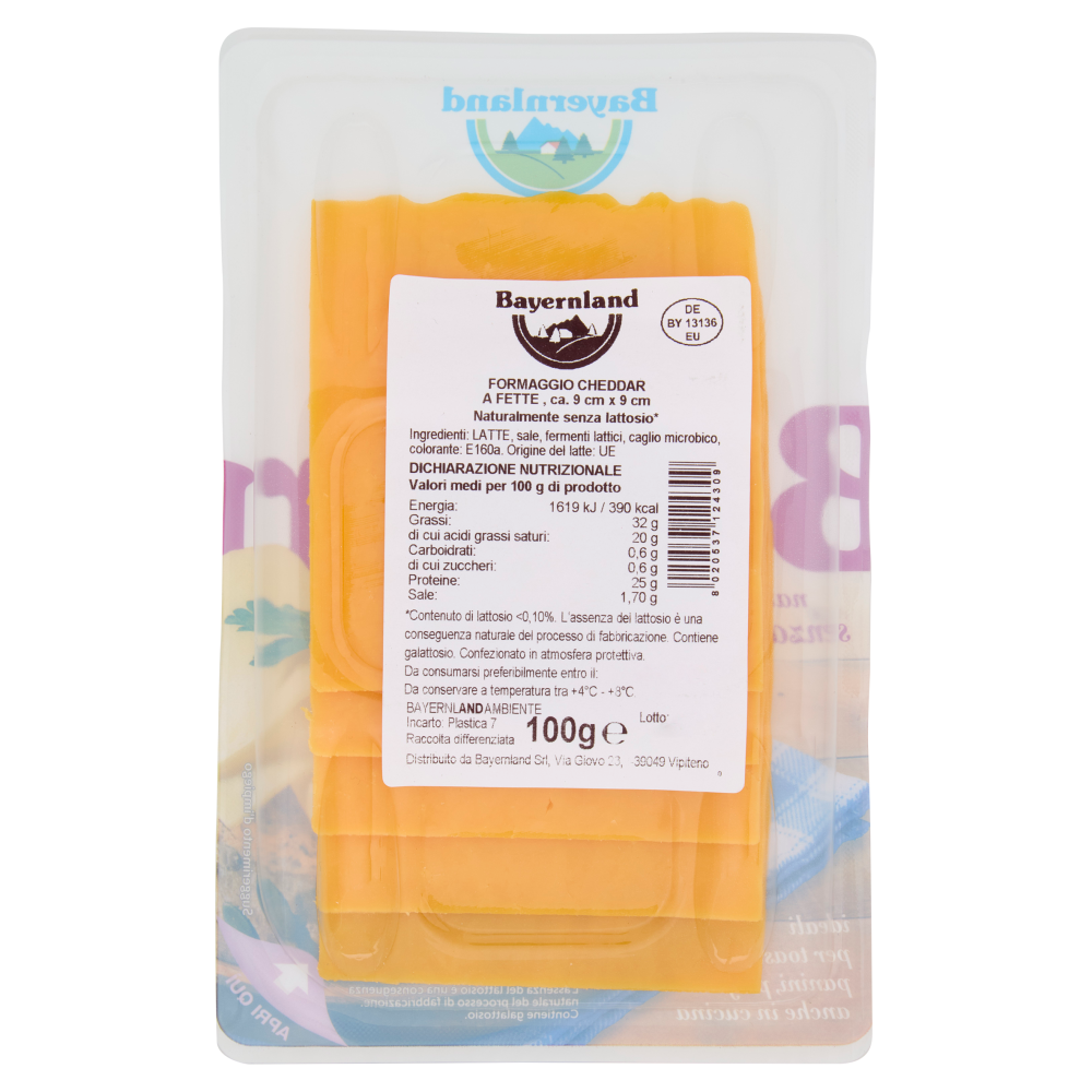 Bayernland cheddar Formaggio a Fette 100 g