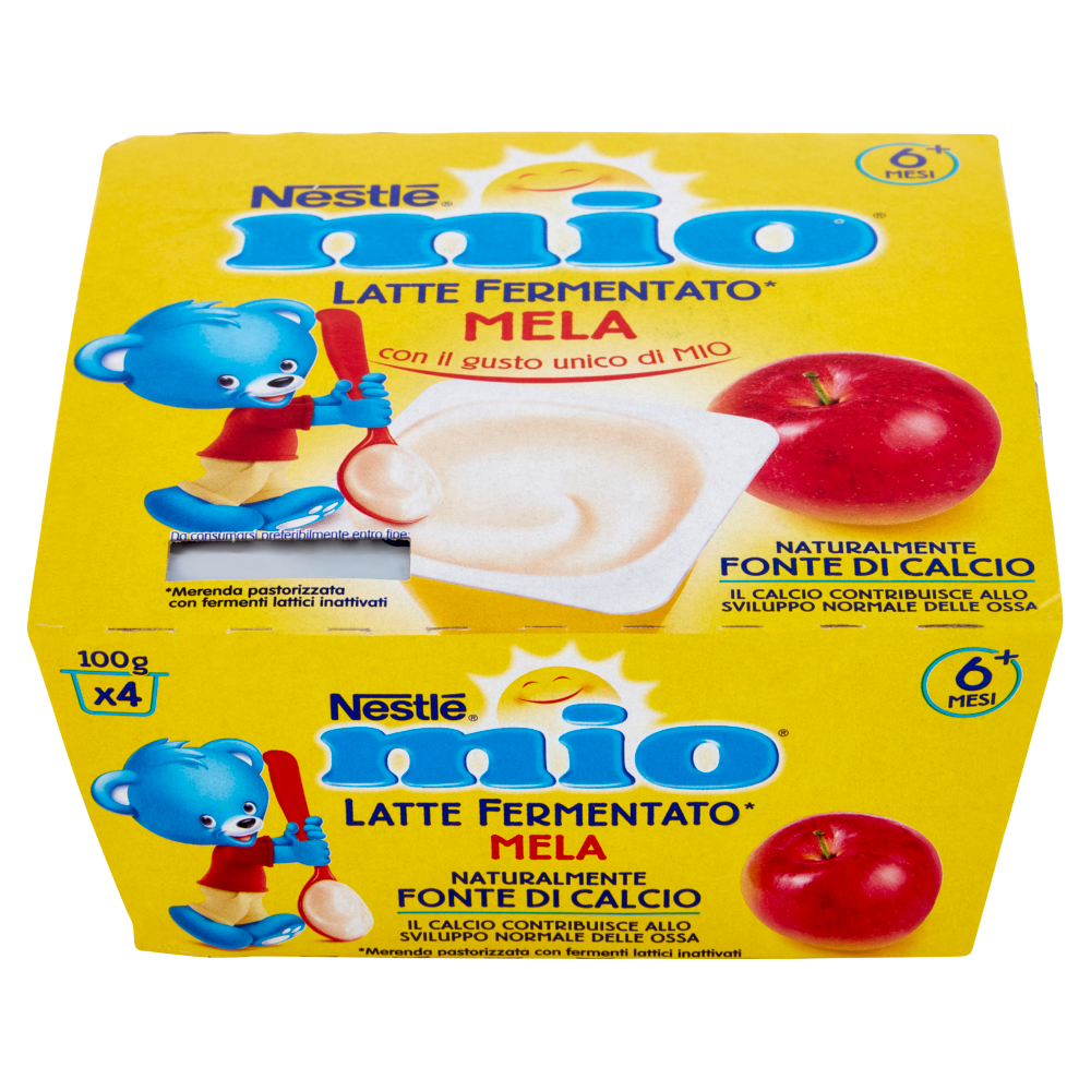 NESTLÉ MIO Merenda Latte Fermentato Mela 4 vasetti da 100 g