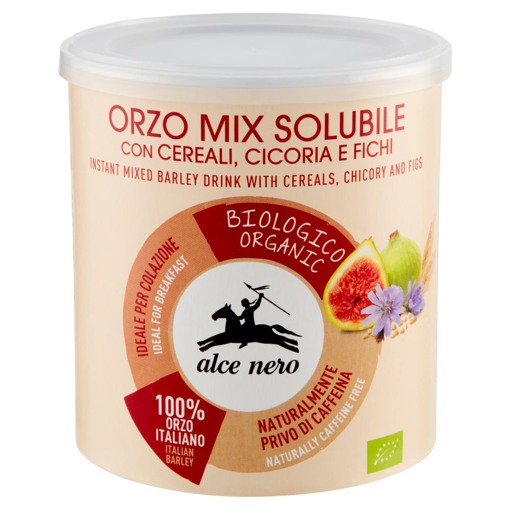 alce nero Orzo Mix Solubile con Cereali, Cicoria e Fichi 125 g