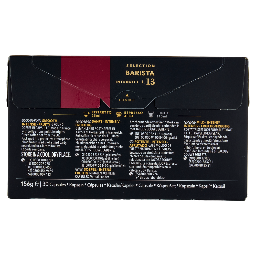 L'OR Barista 13- 30 Capsule Caffè Compatibili con Macchine Nespresso*® Original 156g