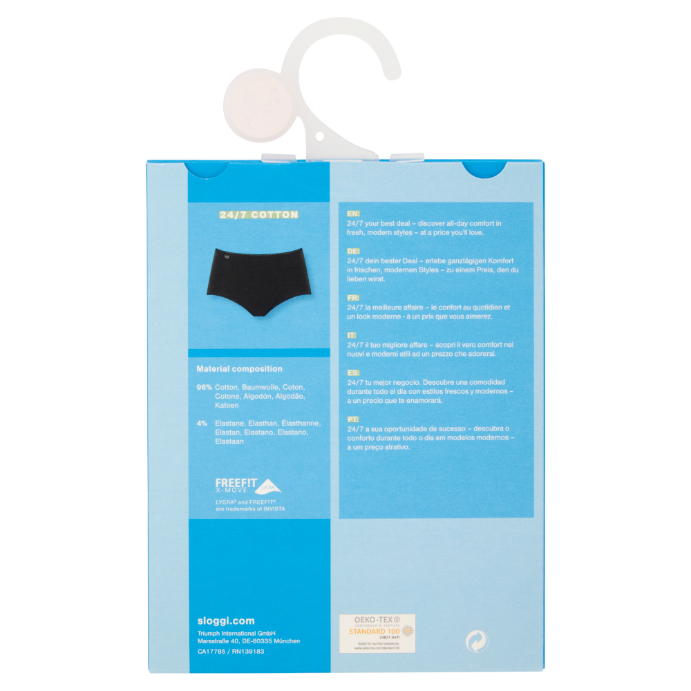 sloggi 24/7 Cotton Midi tg. 6 Black 1 pz