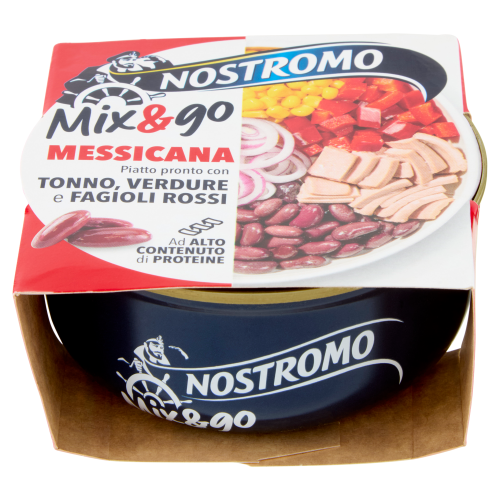 Nostromo Mix&go Messicana Piatto pronto con Tonno, Verdure e Fagioli Rossi 190 g