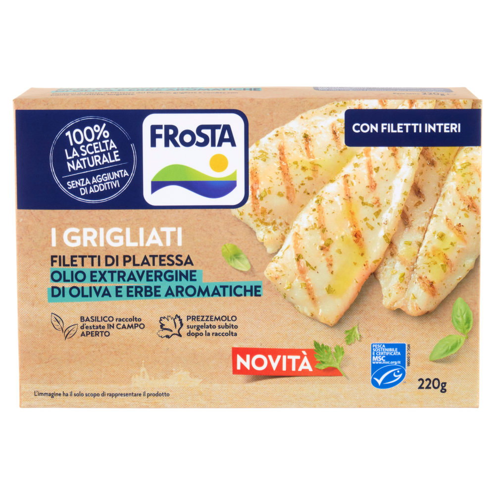 FRoSTA i Grigliati Filetti di Platessa Olio Extravergine di Oliva e Erbe Aromatiche 220 g