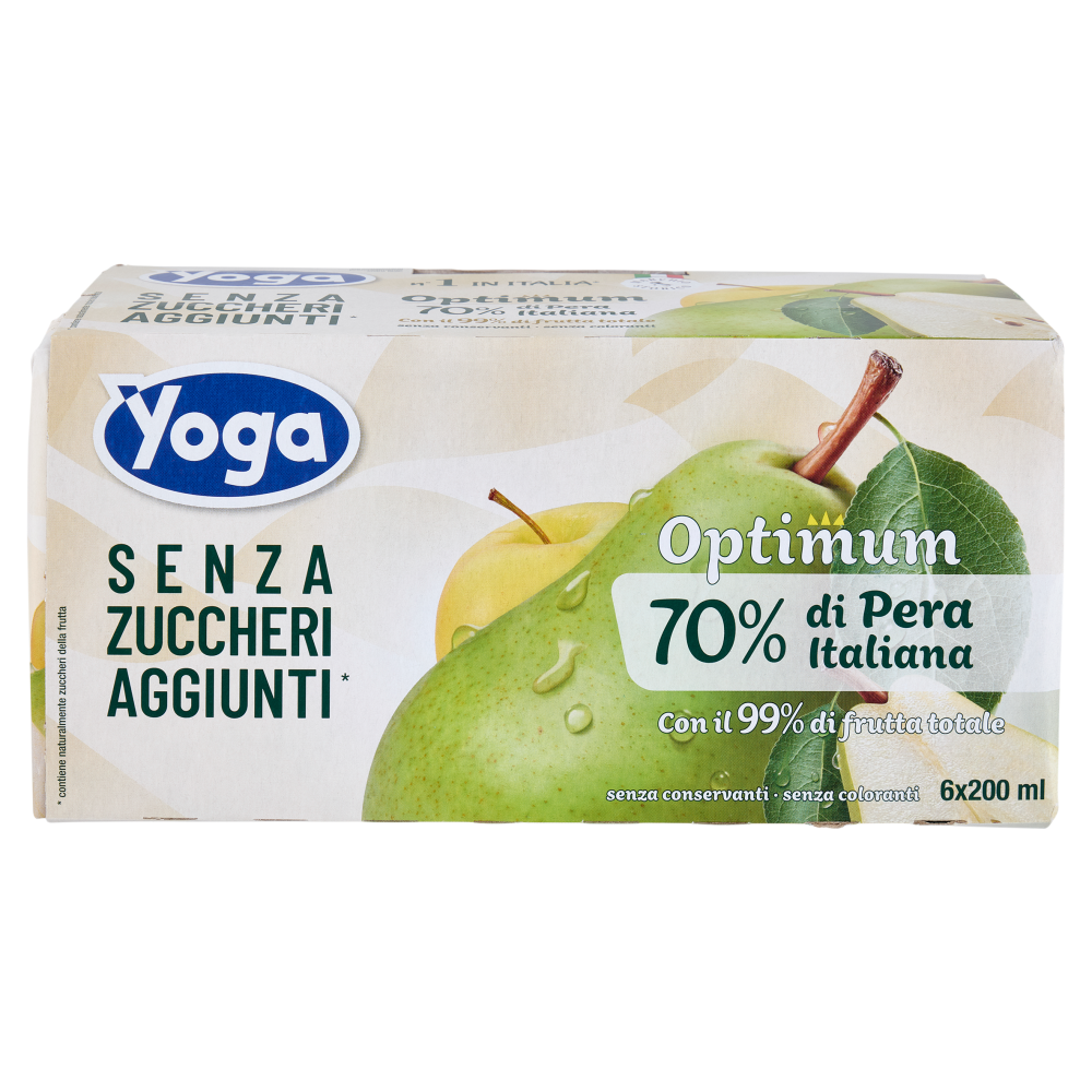 Yoga Optimum 70% Pera Italiana Senza Zuccheri Aggiunti* 6 x 200 ml