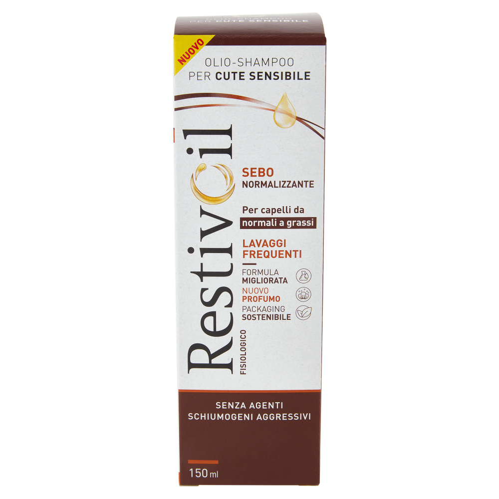RestivOil Fisiologico Olio-Shampoo per Cute Sensibile Sebo Normalizzante 150 ml