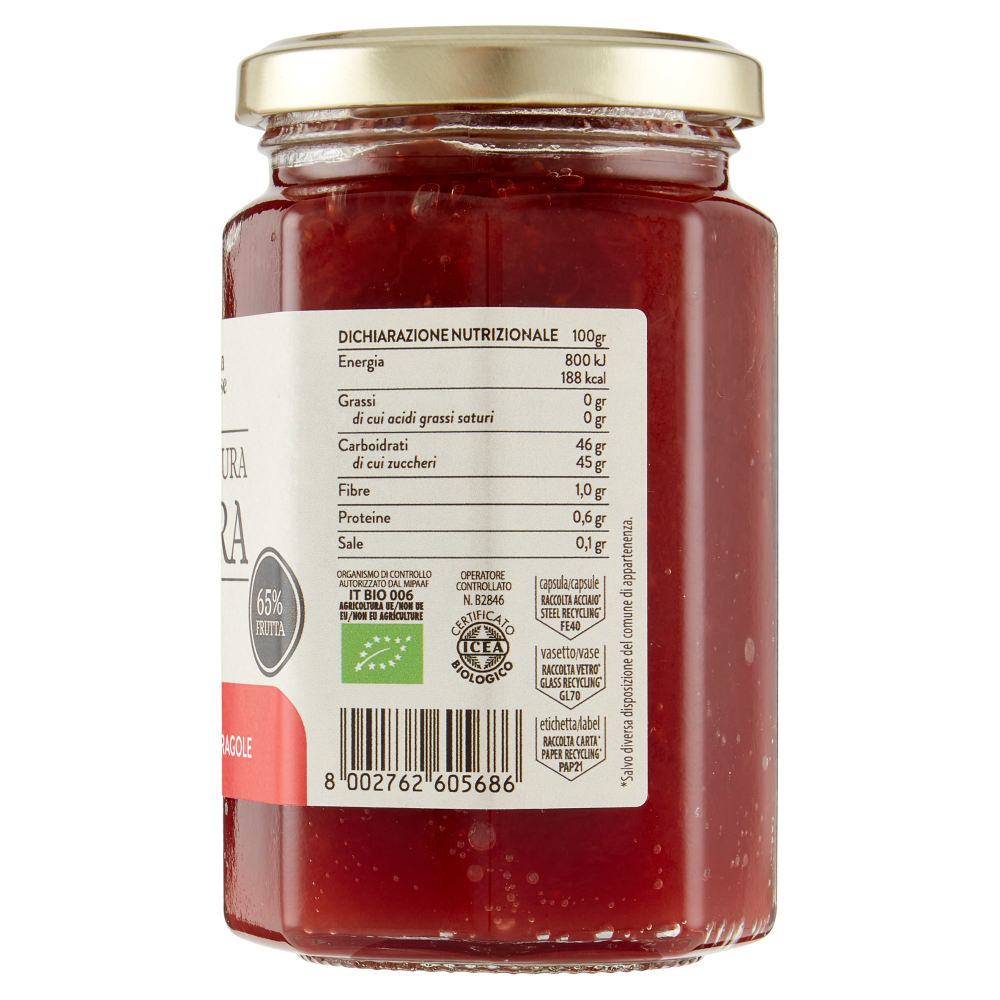 Apicoltura Casentinese Confettura Extra Bio Fragole 330 g