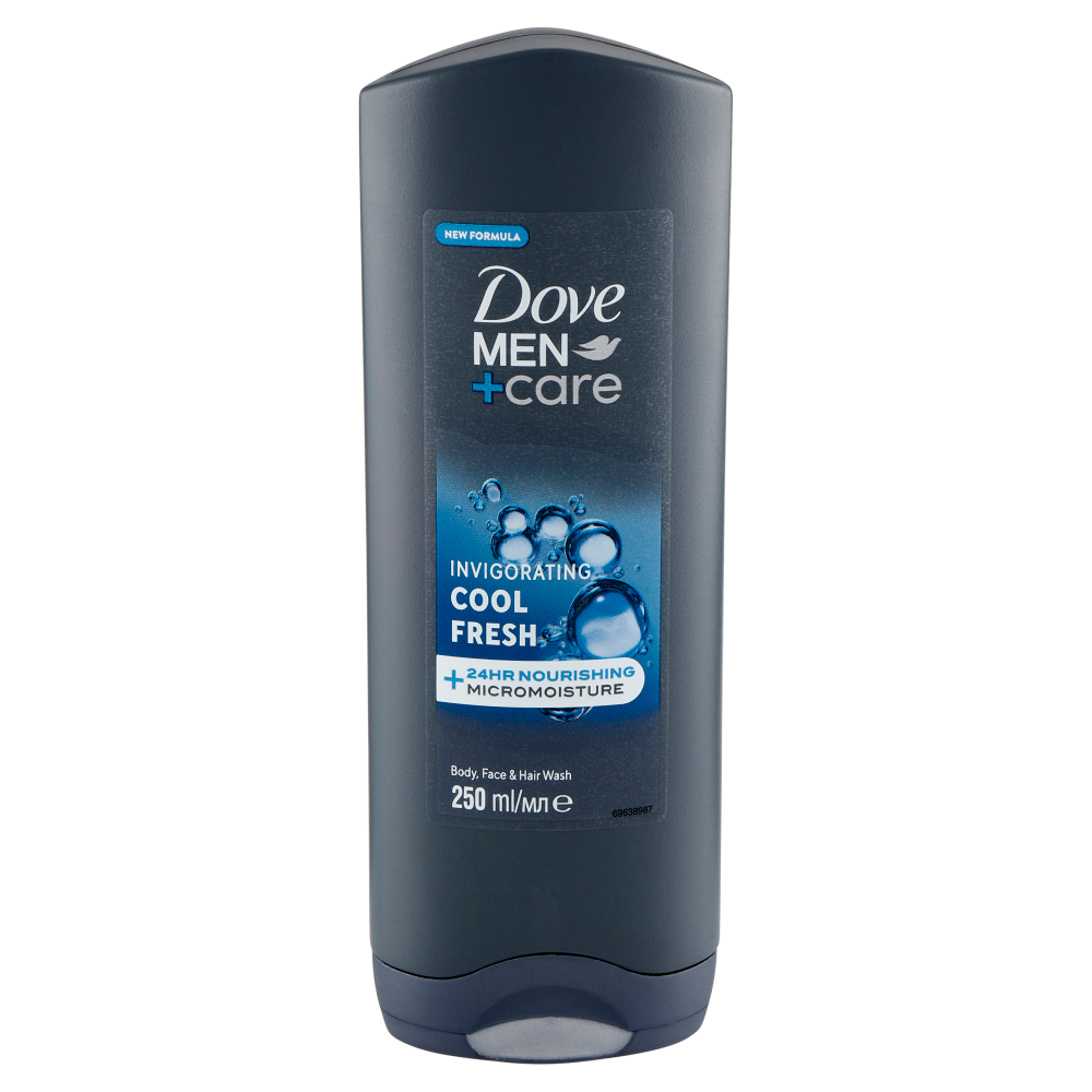 Dove Men+care Invigorating Cool Fresh Body, Face & Hair Wash 250 ml