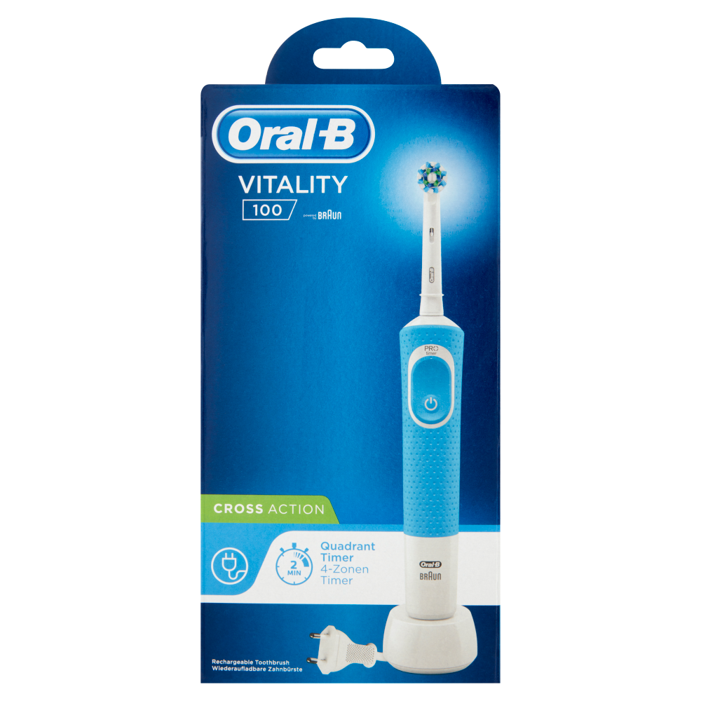 Oral-B Spazzolino Elettrico Denti Ricaricabile Vitality 100 Cross Action Blu
