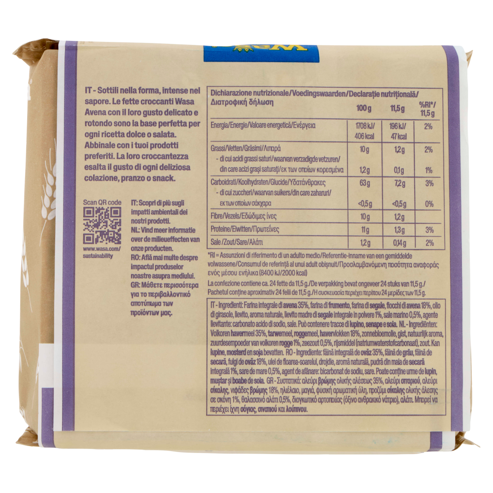 Wasa Chruncy Twist Cracker con Farina Integrale di Avena e Fiocchi d'Avena 265g