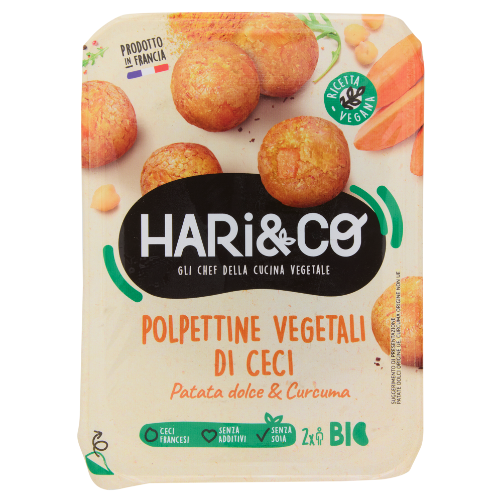 Hari&Co Polpettine Vegetali di Ceci Patata dolce & Curcuma Bio 180 g