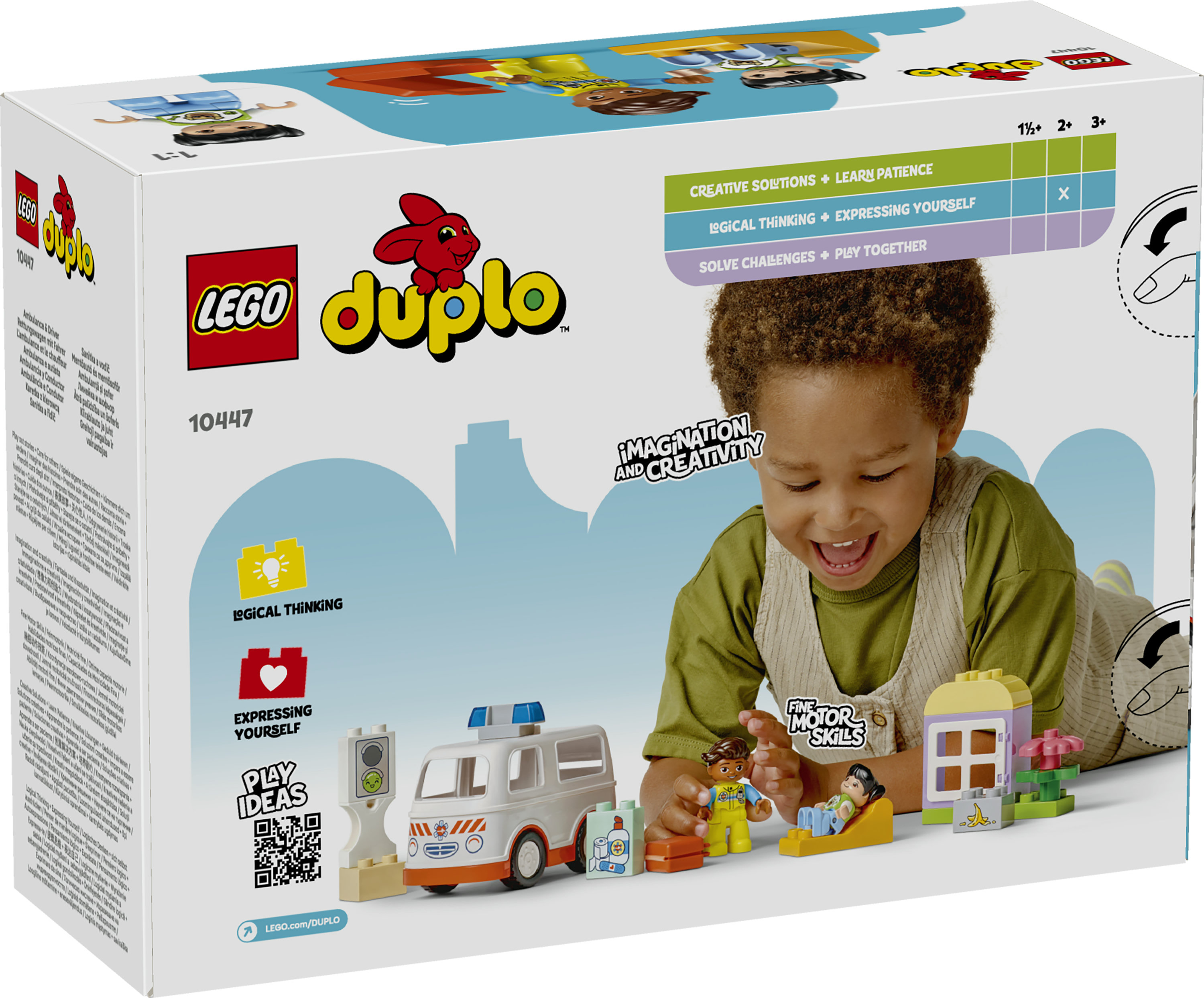 LEGO DUPLO 10447 Ambulanza e Autista, Giocattolo Educativo per Bambini 2+, Giochi Didattici di Sviluppo Abilit&agrave; Socio-Emotive