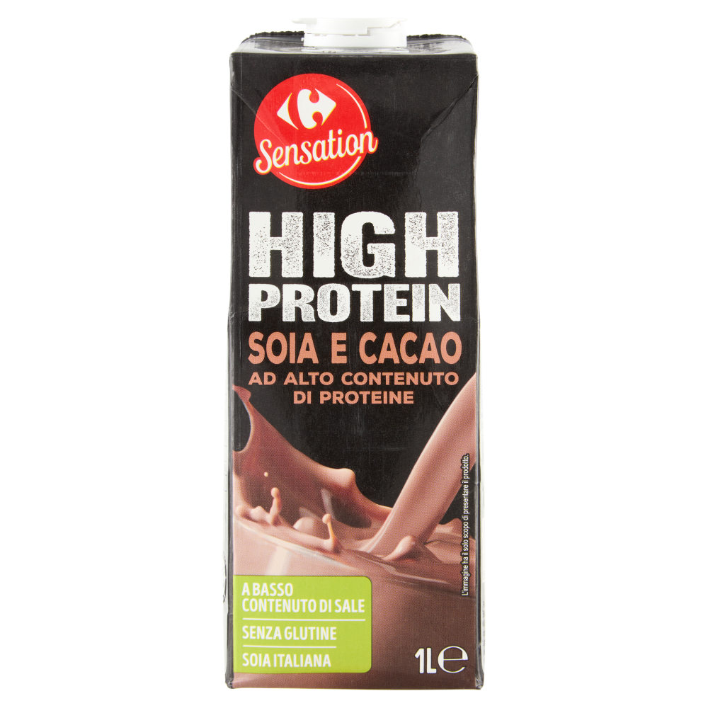 Carrefour Sensation High Protein Soia e Cacao 1 L