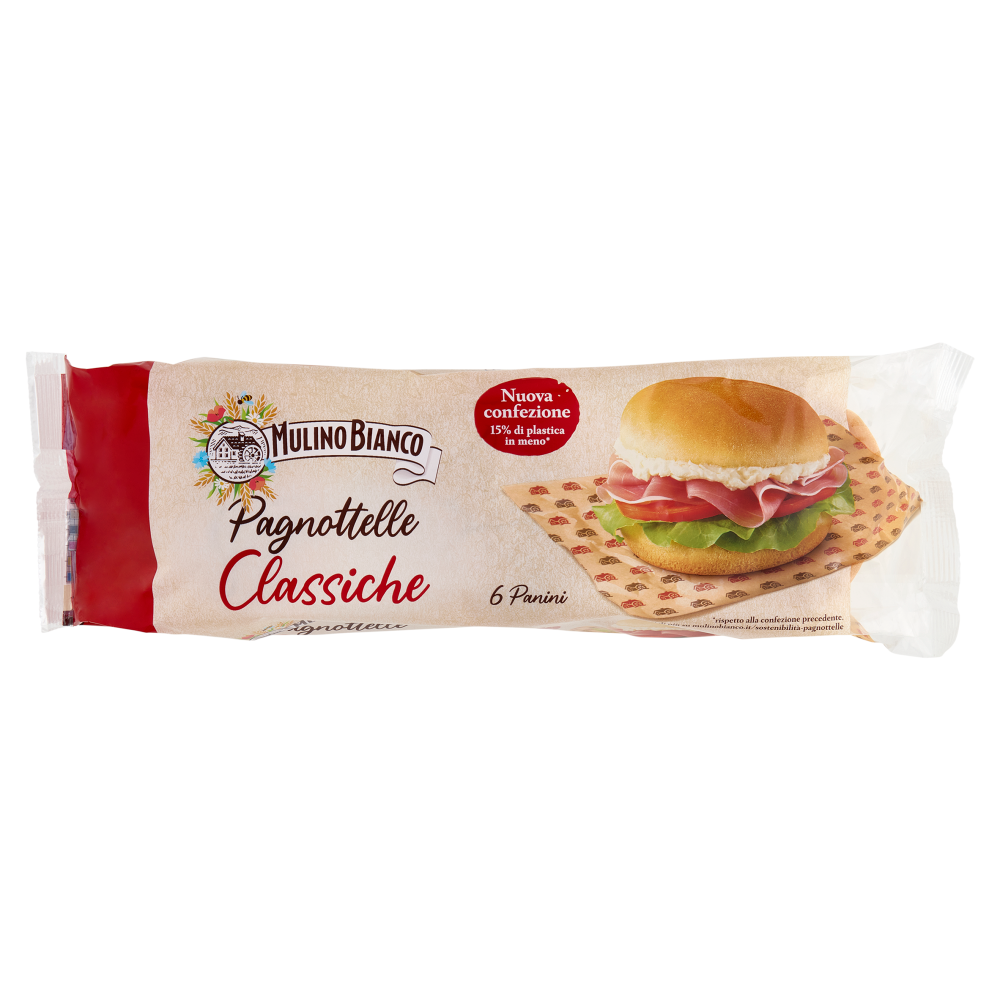 Mulino Bianco Pagnottelle Classiche Pane Ideale per Panini 6 pezzi 360g