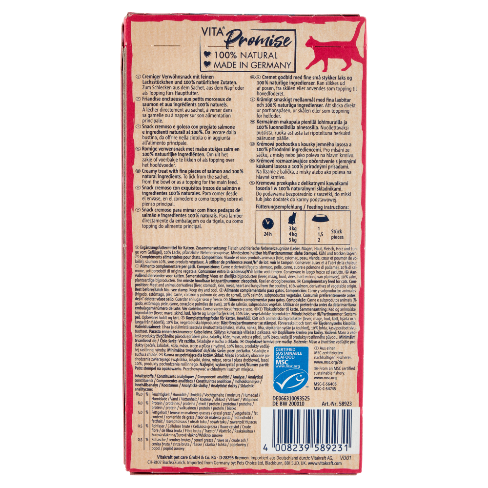 Vitakraft Vita Naturals Liquid + Salmone 5 x 15 g