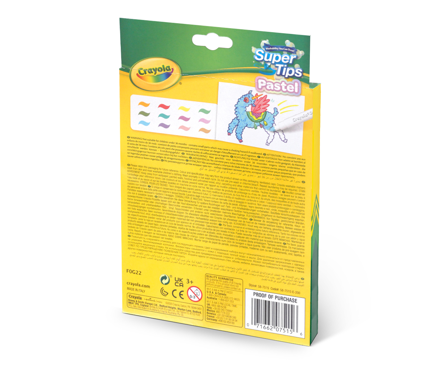 Crayola 58-7515 marcatore Multicolore, Pastello 12 pz