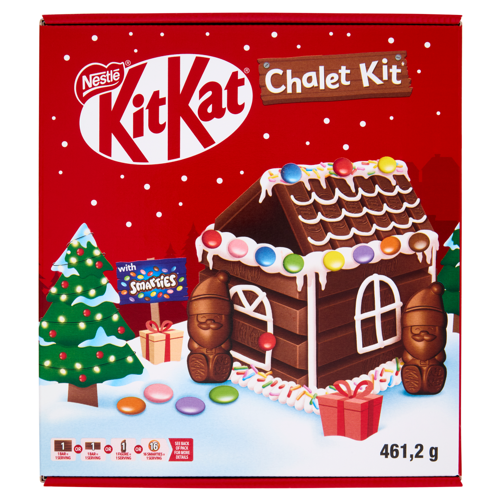 KITKAT Cabin Kit Casetta Natale con Wafer ricoperto di Cioccolato al Latte 461,2g