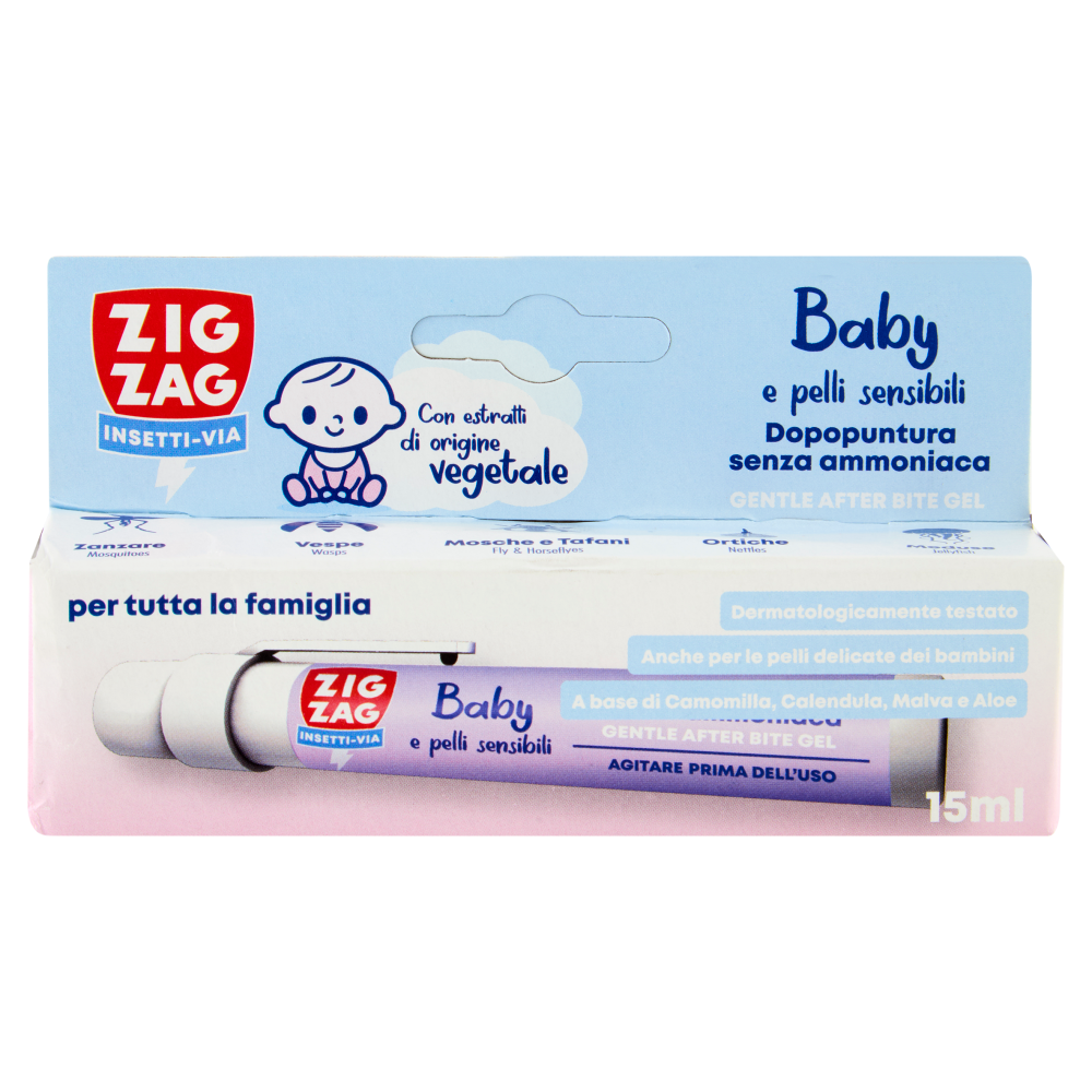 Zig Zag Insetti-Via Dopopuntura senza ammoniaca Baby e pelli sensibili 15 ml