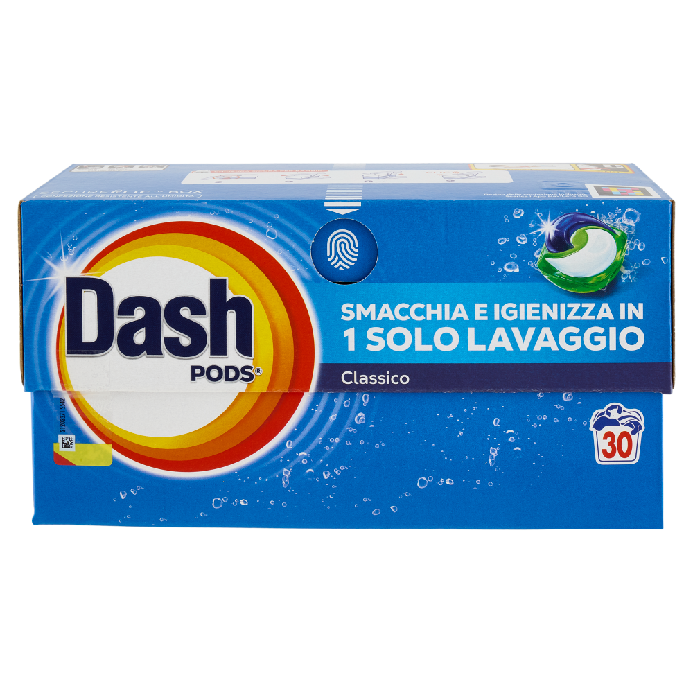 Dash Pods Detersivo Lavatrice In Capsule, Classico, 30 Lavaggi 543 g