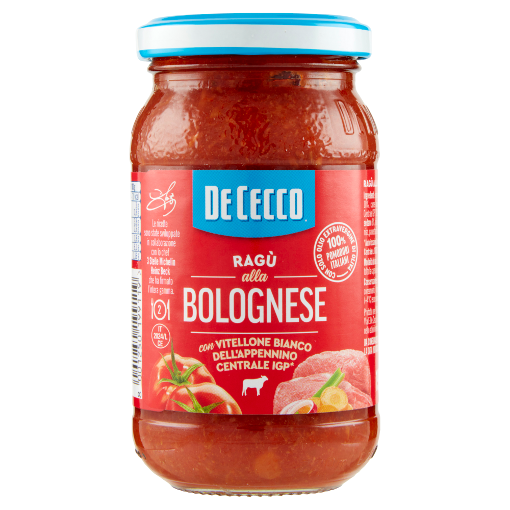 De Cecco Rag&ugrave; alla Bolognese con Vitellone Bianco dell'Appennino Centrale IGP* 190 g