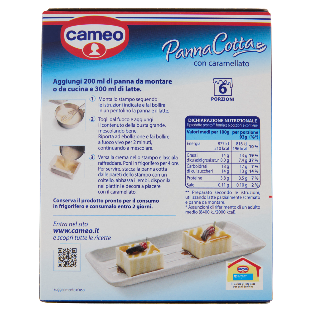 cameo Preparato per Panna Cotta con caramellato 97 g