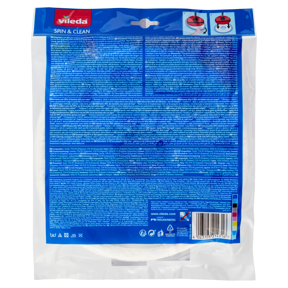 Vileda Spin & Clean Ricambio 1 pz